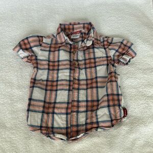 Toddler boys plaid button down